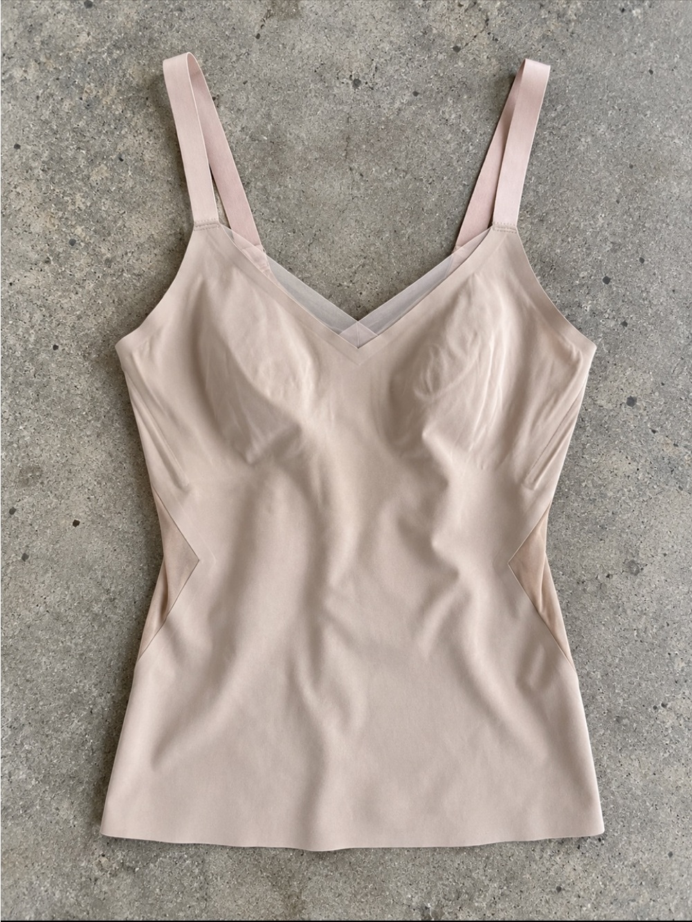 Honeylove Crossover Cami Shaping Tank Woman Large Beige Built-In Bra Slimming